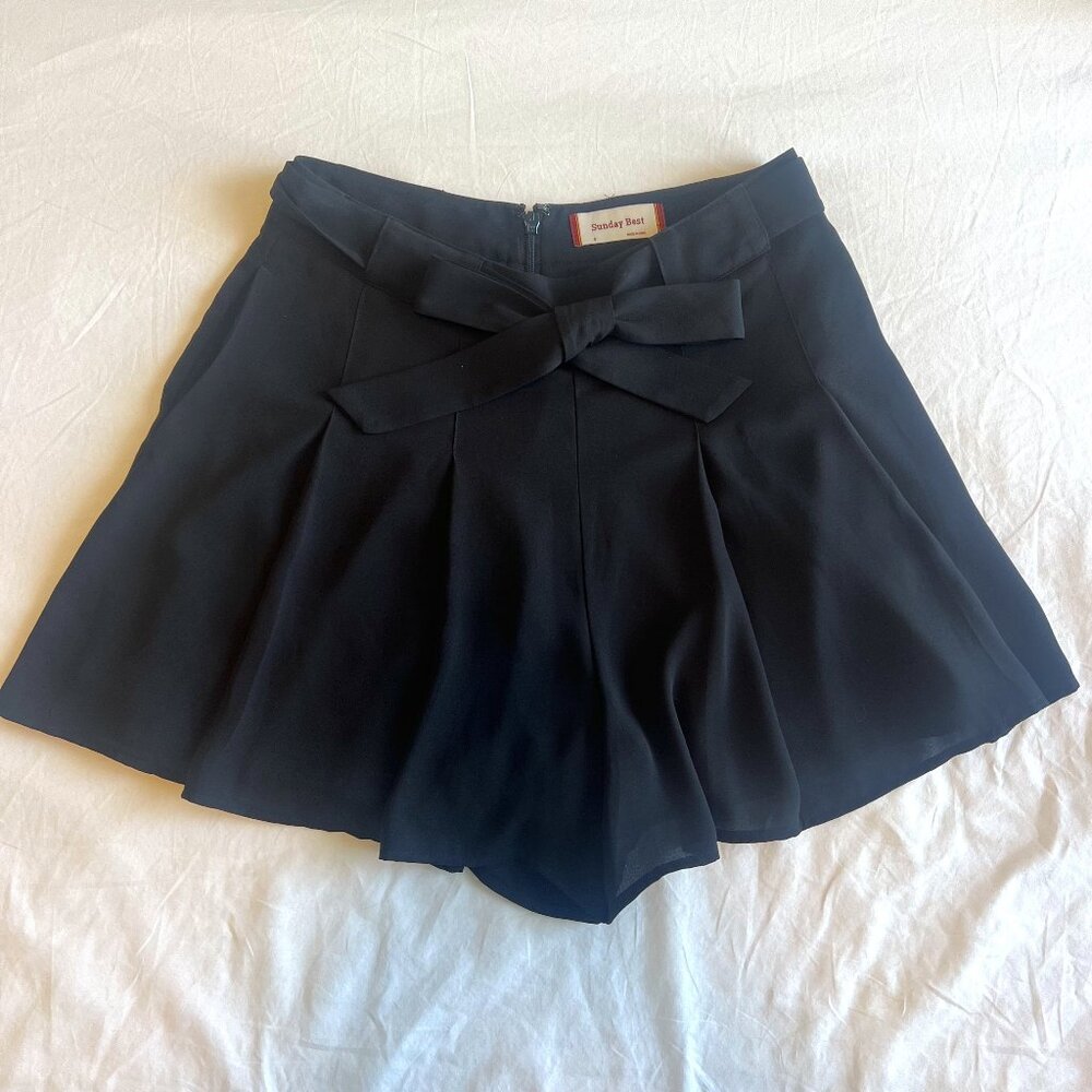 Aritzia Sunday Best Black Pleated Mini Skort Size 0